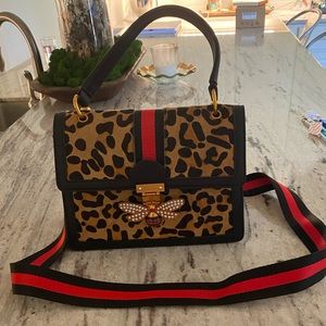 Cheetah print Bee purse